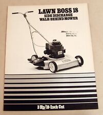 Vintage White Outdoor Products Lawn Boss 18 Mower Adverting Brochure-Ca 1970's!