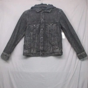 Gap Washed Black Denim Jacket With Hood Unisex Size Extra Large - Picture 1 of 10