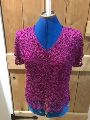 Viyella - Pink Sparkle Top - Size L - Image 1 of 4
