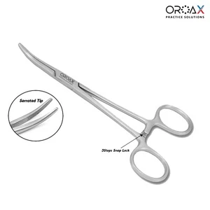 Pinzas de bloqueo de hemostático Kelly instrumento de abrazadera de disección quirúrgica curvada - Imagen 1 de 3