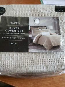 Haven Twin Duvet Cover Set in Khaki 
