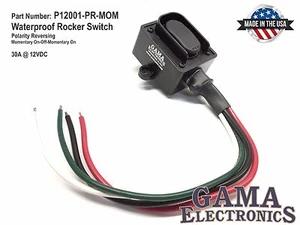 Waterproof Reverse Polarity Rocker Switch 3 Position Momentary - P12001-PR-MOM - Picture 1 of 2