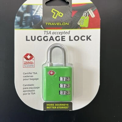 Cerradura de equipaje Travelon - Aceptada por la TSA - Verde lima nueva en embalaje Foto 1 de 4