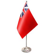 England Royal Navy Red Ensign 1707 to 1800 Satin & Chrome Premium Table Flag