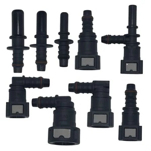 Quick Release Fuel Line Hose Connector Universal 7.89 9.89 11.80 Angled Tee - Picture 1 of 42