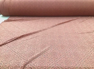 Embroidered Stretch Lace Apparel Fabric Sheer Diamond Brownish Pink UU215 - Picture 1 of 1