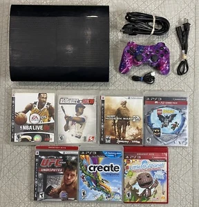 PlayStation 3 Super Slim 250GB Console With Games And Controller - Picture 1 of 11