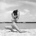 Bettie Page Sexy Posing In The Beach.JPG 8x10 Picture Celebrity Print