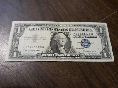 1957 B Star Silver Certificate One Dollar Bill - *16933326B - Crisp - Image 1 of 4