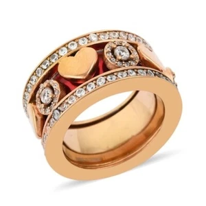 3 in 1 Simulated Diamond Enamel RG plated Regal Stack Ring stainless steel - Picture 1 of 9
