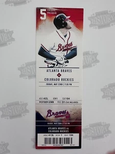 2014 Colorado Rockies at Atlanta Braves Ticket 5/23/14 - Picture 1 of 1