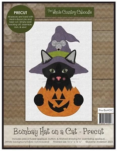 Kit prefundido de tela Feline Drive SOMBRERO EN UN GATO corte láser octubre gato Bombay - Imagen 1 de 5