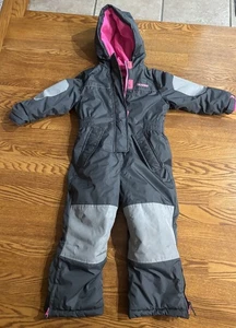 Pink Platinum Advance Little Girl's Gray/Pink Zip Front Soft Lined Snowsuit Sz 4 - Picture 1 of 5