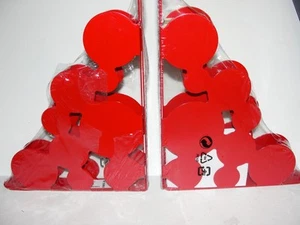Ikea Ekby Mans - 2 Pair - Red Bubble Shelf Brackets - EUC 201.687.05 Item 20463 - Picture 1 of 10