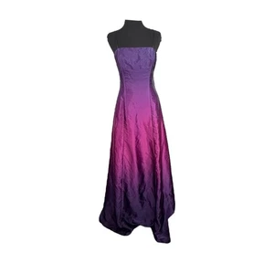 Morgan And Co Vintage Maxi Dark Purple Prom Ombré Tie Back Dress Sz 9/10 READ - Picture 1 of 14