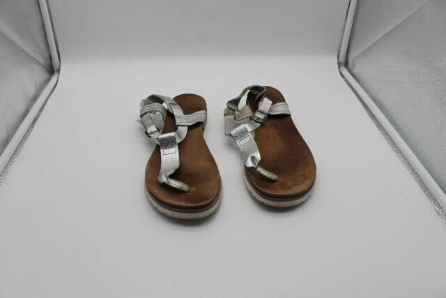 Esprit Schuhe Gr. 42 silberne Schnalle auf brauner und weißer Fußsohle #A0667 - Bild 1 von 1