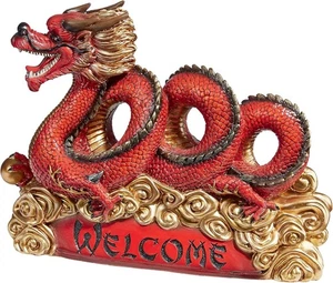 Zen Garden Chinese Welcome Dragon Oriental Statue Ornament - Picture 1 of 6