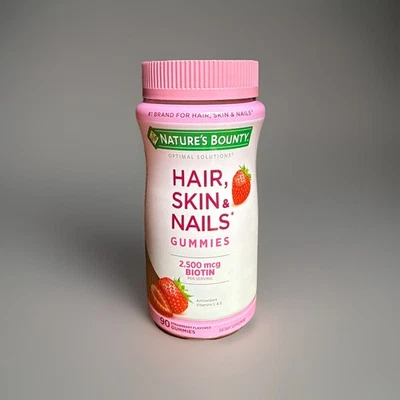 Nature’s Bounty Hair Skin & Nails Biotin Gummies 90ct Strawberry Exp. 5/27 - Image 1 of 4