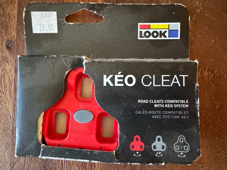2017 Look Keo Bi-material Red Cleats 9 Degree Float W Hardware