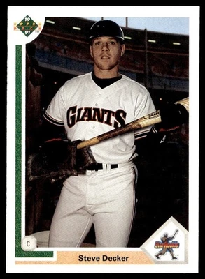 1991 Upper Deck Steve Decker Rookie San Francisco Giants #25 - Image 1 of 2