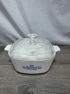 Vintage Cornflower Corning Ware P-1 3/4 B 1 3/4 QT CASSEROLE DISH w/Lid - Picture 1 of 8