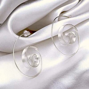 Spiral Ohrringe aus 925 Sterling Silber - Boho Tribal Eleganter Schmuck - OHR925 - Picture 1 of 12