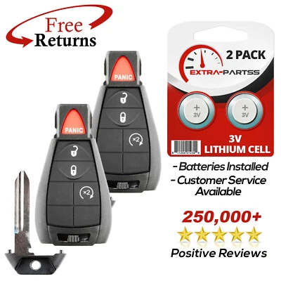 2 For 2009 2010 2011 2012 2013 Dodge Journey Keyless Remote Start Car Key Fob Foto 1 de 4