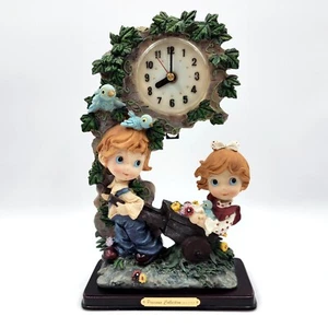 Vintage Precious Moments Italy Style Mantle Clock Figurine Porcelain 12 in RARE - Picture 1 of 13