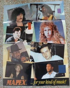 Mapex Drums Poster 1990's 2 Sided Full Color For Your Kind Music Appice Cobbam - Picture 1 of 2