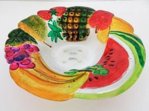 Fruit Dish Bowl Ranger Gift Colorful Glass Collectible Retired - Picture 1 of 5