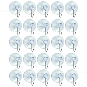SUCTION CUP HOOKS 22mm Hanger Window Glass Bathroom Hanging Christmas Decoration - Picture 1 of 9