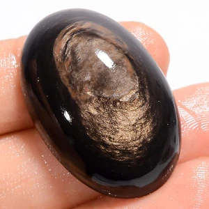 Natural Golden Rainbow Obsidian Oval Cabochon Gemstone 47.5 Ct 33X22X9mm EE48333 - Picture 1 of 2