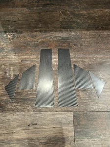 Carbon Fibre Style B Pillar Window Trim Sticker Kit For Abarth 595 & Fiat 500 - Picture 1 of 1