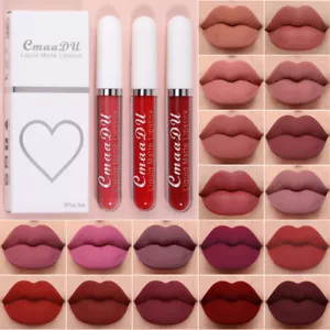 Langanhaltender Samtmatter Flüssiger Lippenstift 6/3/1X Wasserfeste Kosmetik → - Bild 1 von 48