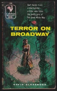 Terror on Broadway David Alexander 1956 Vintage Mystery Paperback Novel - Imagen 1 de 1