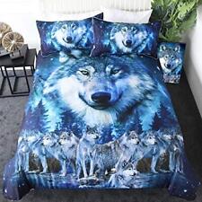 Sleepwish Wolf Bedding Set Queen Blue Wolf Bed Set for Adults Animal Wolves D...
