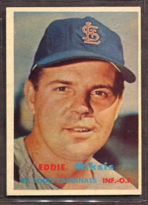 1957 Topps Set-Break #350 Eddie Miksis EX-EXMINT *JAYSACE* - Image 1 of 2