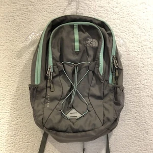 The North Face Jester Backpack Flex Vent Gray Green Hiking School - Picture 1 of 15
