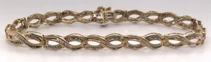 Vintage Diamond Link Bracelet in 10k Yellow Gold 7'5" - Picture 1 of 4