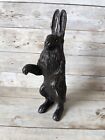 Vintage Cast Bronze Standing Rabbit Hare Figurine  