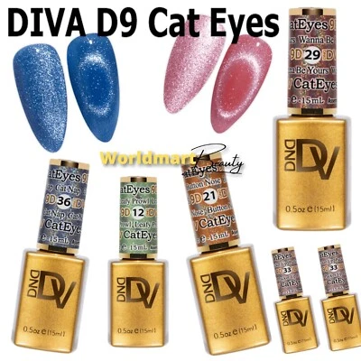 DND DIVA Gel Esmalte de Uñas 9D Ojos de Gato 0.5oz Color Gel DIVA CatEyes/Elige Foto 1 de 2