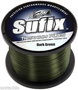 SUFIX Tritanium Plus Monofilament Fishing Line 14Lb 1100Yd 1/4LB Spool Dk Green - Picture 1 of 1
