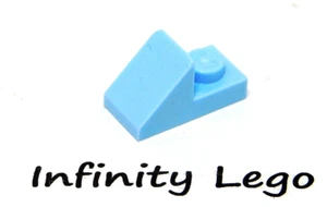 12 LEGO Bright Light Blue Slope Curved 1 x 2 with Plate (15672 92946)  12 Pieces - Picture 1 of 1