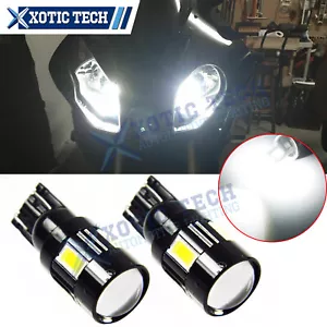White T10 W5W 2825 LED Bulb Projector Lens Parking Light For BMW S1000RR R1200GS - Picture 1 of 7
