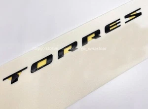 Rear Glossy Black TORRES emblem fit 2022 2023 2024 2025 KGM Ssangyong Torres - Picture 1 of 2