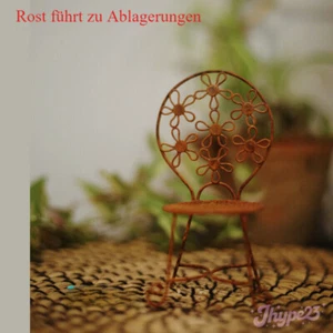 Maßstab 1:10 Puppenhaus Miniatur Gartenstuhl Rost Handgefertigt Möbel Deko - Bild 1 von 7