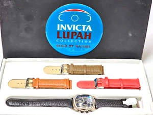 Designer Invicta Lupah Bold By Nature 4393 Unisex Set Watch Four Leather Straps - Picture 1 of 8