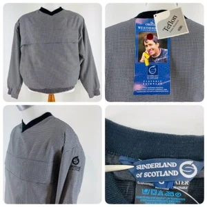 Vtg Sunderland of Scotland Men Size S Houndstooth Golf Pullover Vented Jacket - Picture 1 of 12