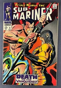 Cubierta y arte Sub-Mariner (1968) #6 en muy buen estado- (7,5) batalla tiburón tigre John Buscema - Imagen 1 de 2