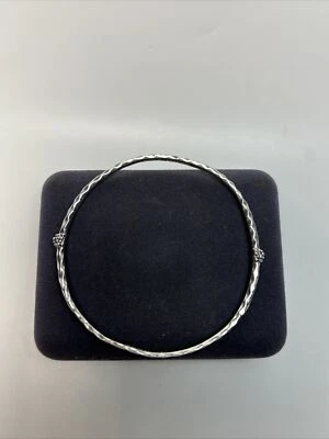 Designer Michael Dawkins Sterling Silver Hammered Granulated Thin Stack Bangle - Image 1 of 4